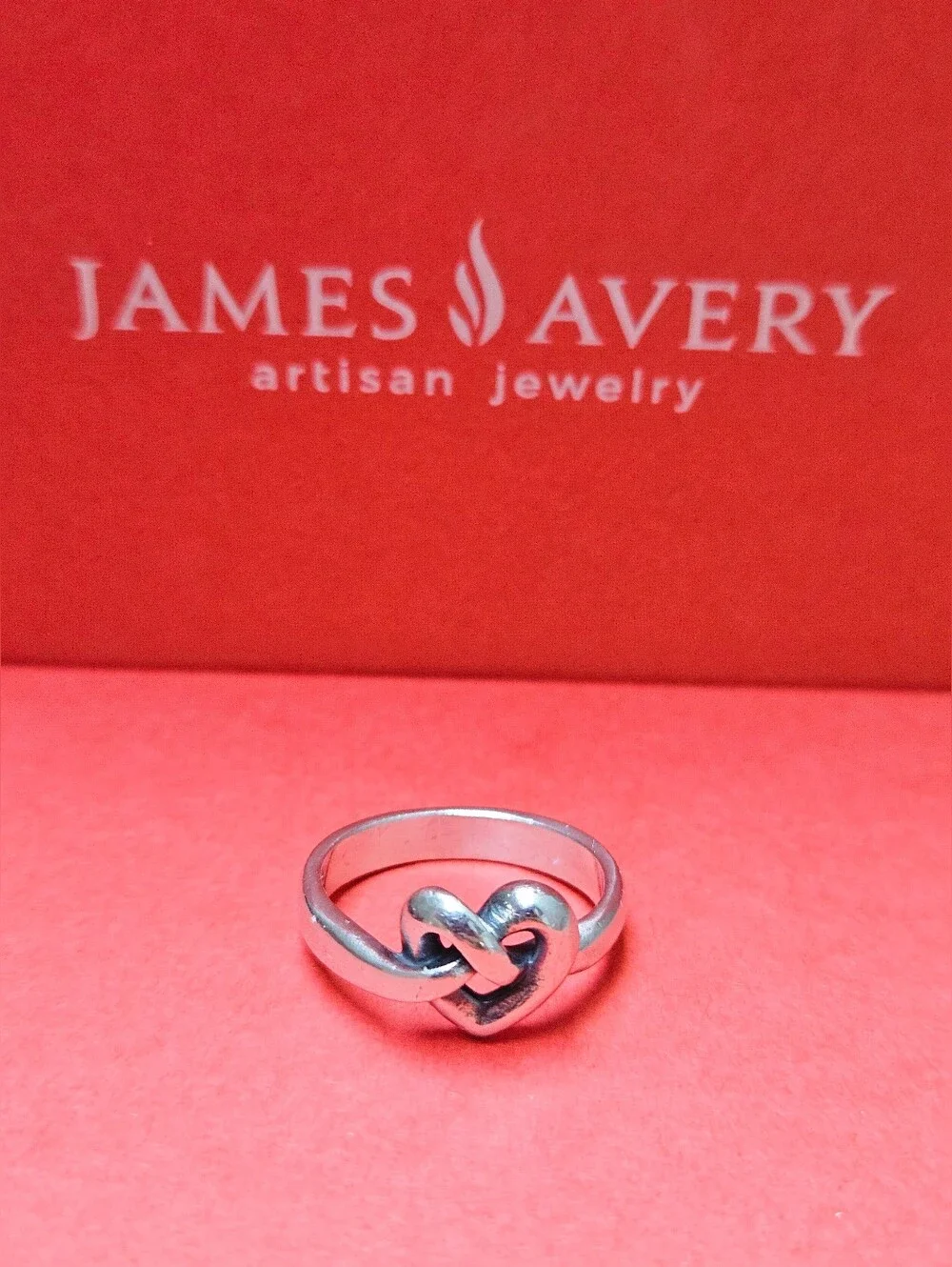 James Avery Retired Sterling Silver Heart Knot Ring Size 8